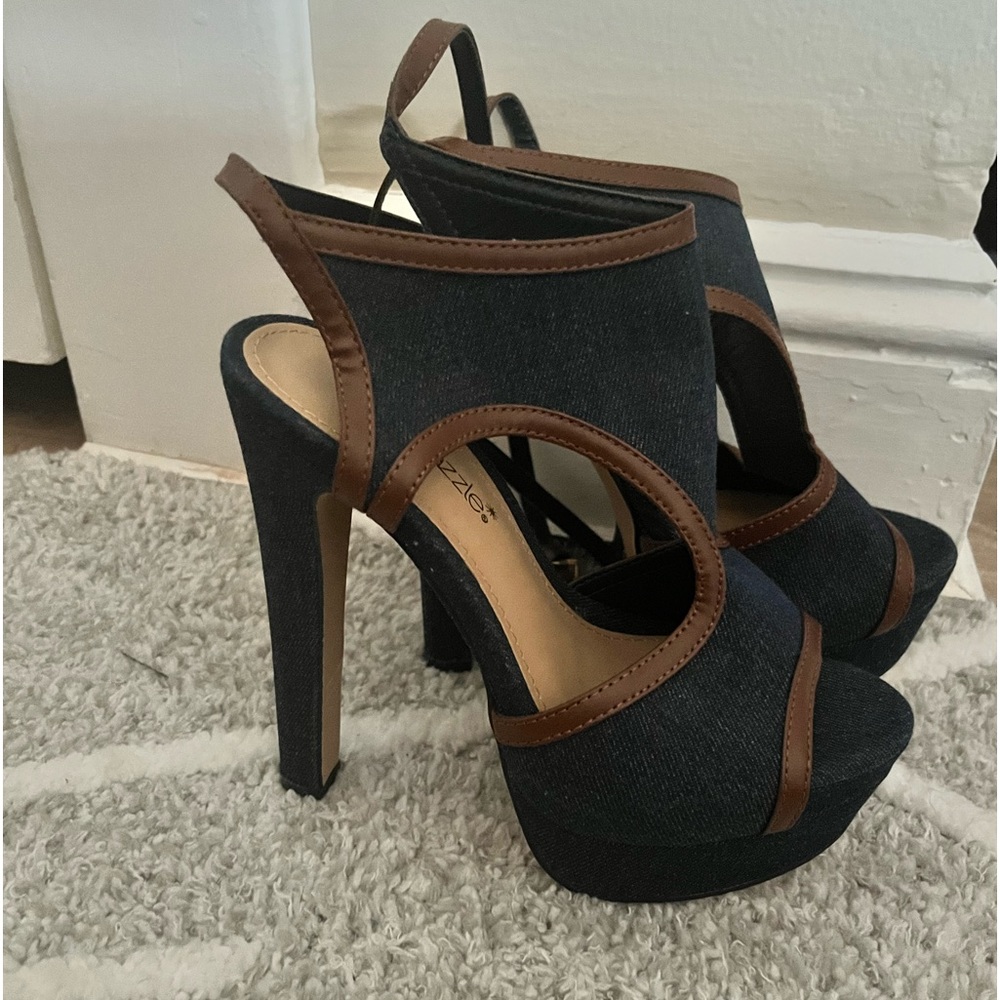 Denim heels